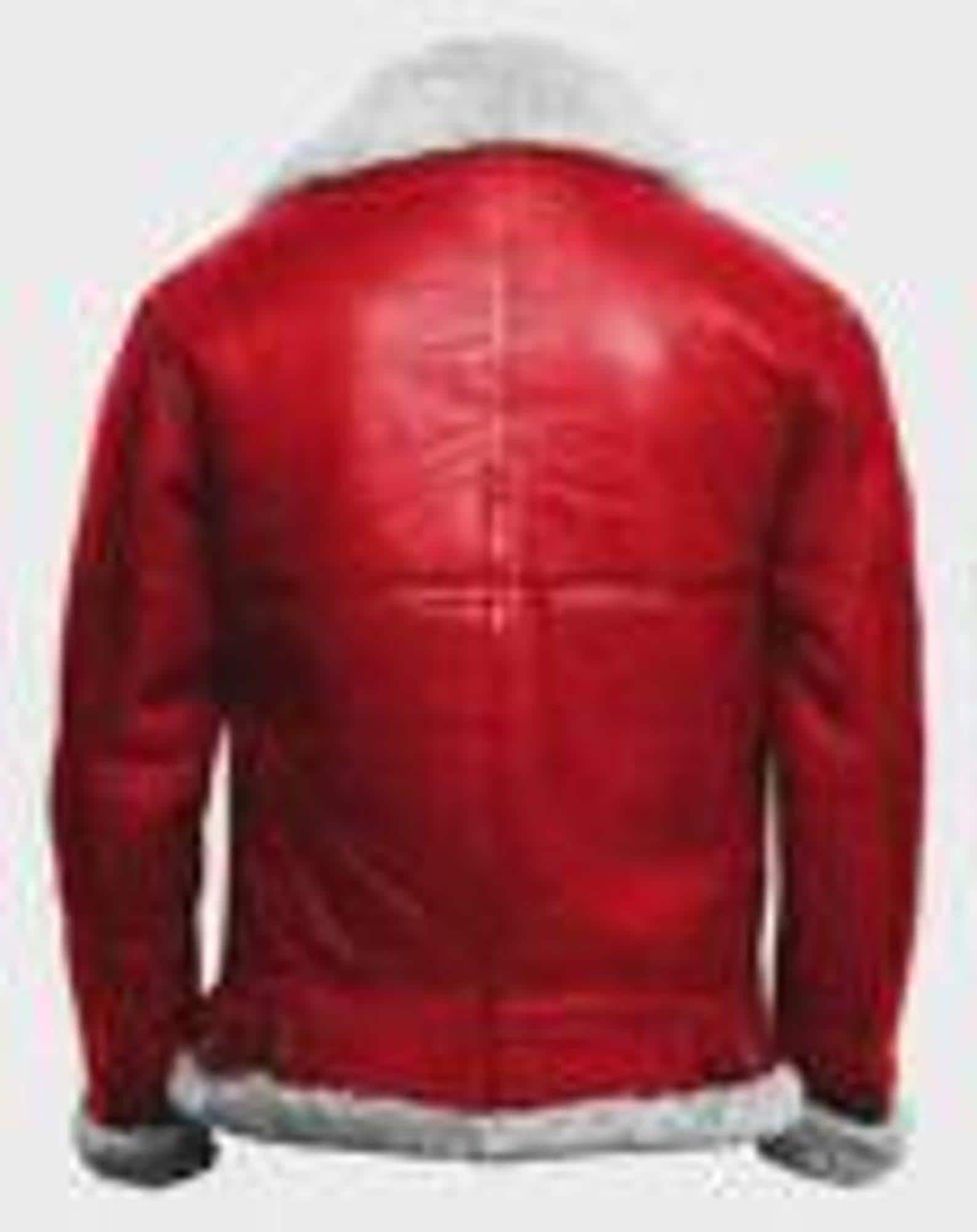 Handmade Red Sheepskin Leather Aviator Bomber Jacket: RAF B3 Style