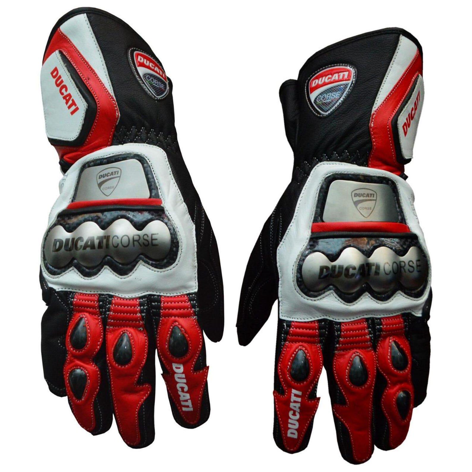 Ducati MotoGP Racing Gloves: Cowhide Leather Motorcycle Gloves