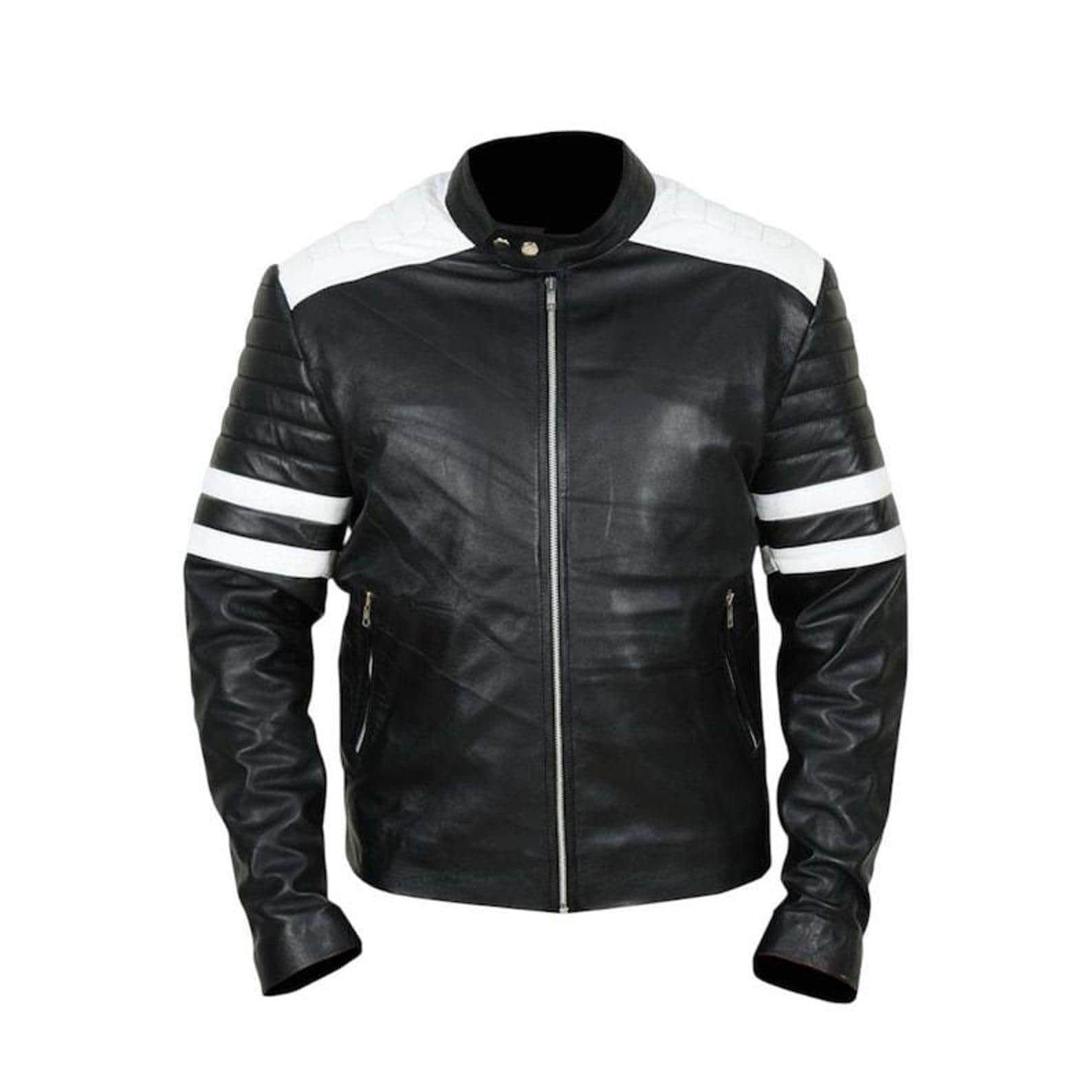 Handmade Black Leather Cafe Racer Jacket: Dave Franco Inspired Biker Coat