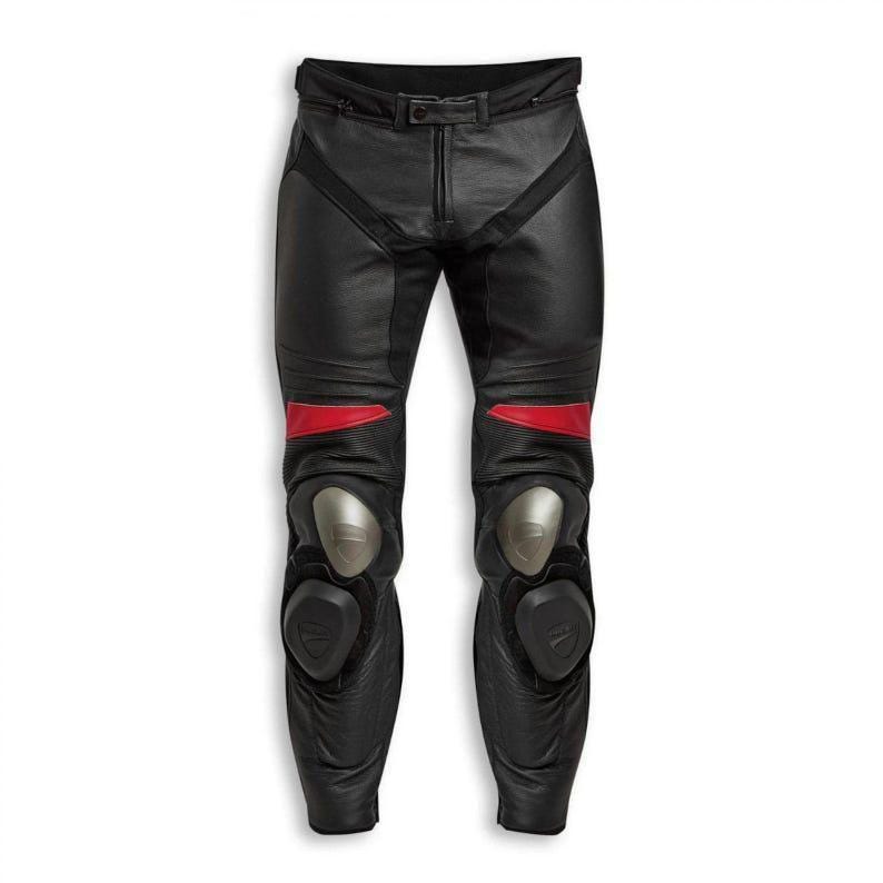Men's Genuine Leather Motorcycle Racing Pants: Armored Biker Riding Gear