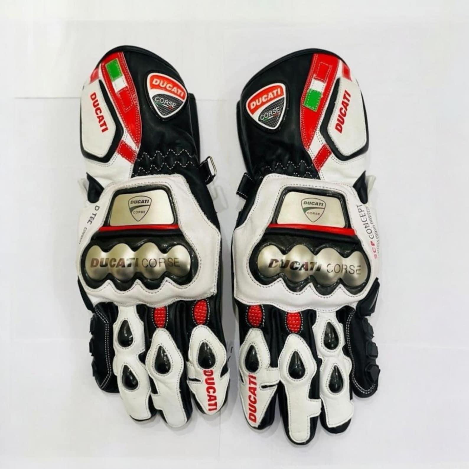 Ducati MotoGP Racing Gloves: Cowhide Leather Motorcycle Gloves
