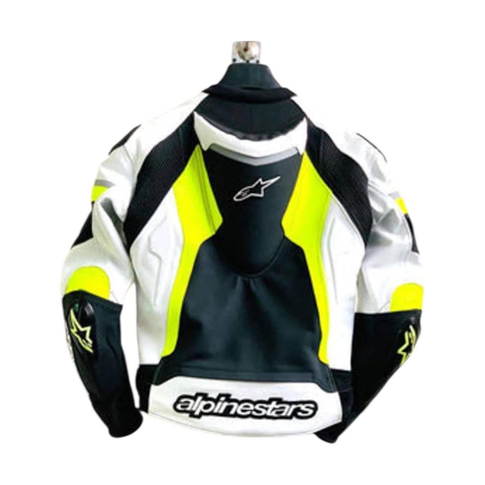 Handmade Cowhide Leather Motorcycle Jacket: Alpinestars Biker Racing