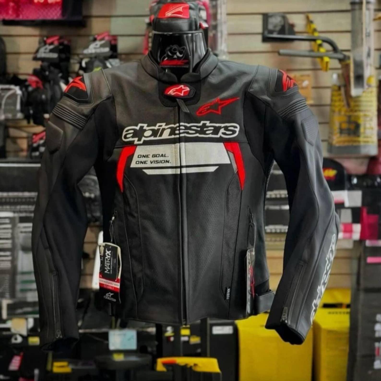 Handmade Black Leather Biker Jacket: Alpinestars-Inspired Motorcycle Jacket