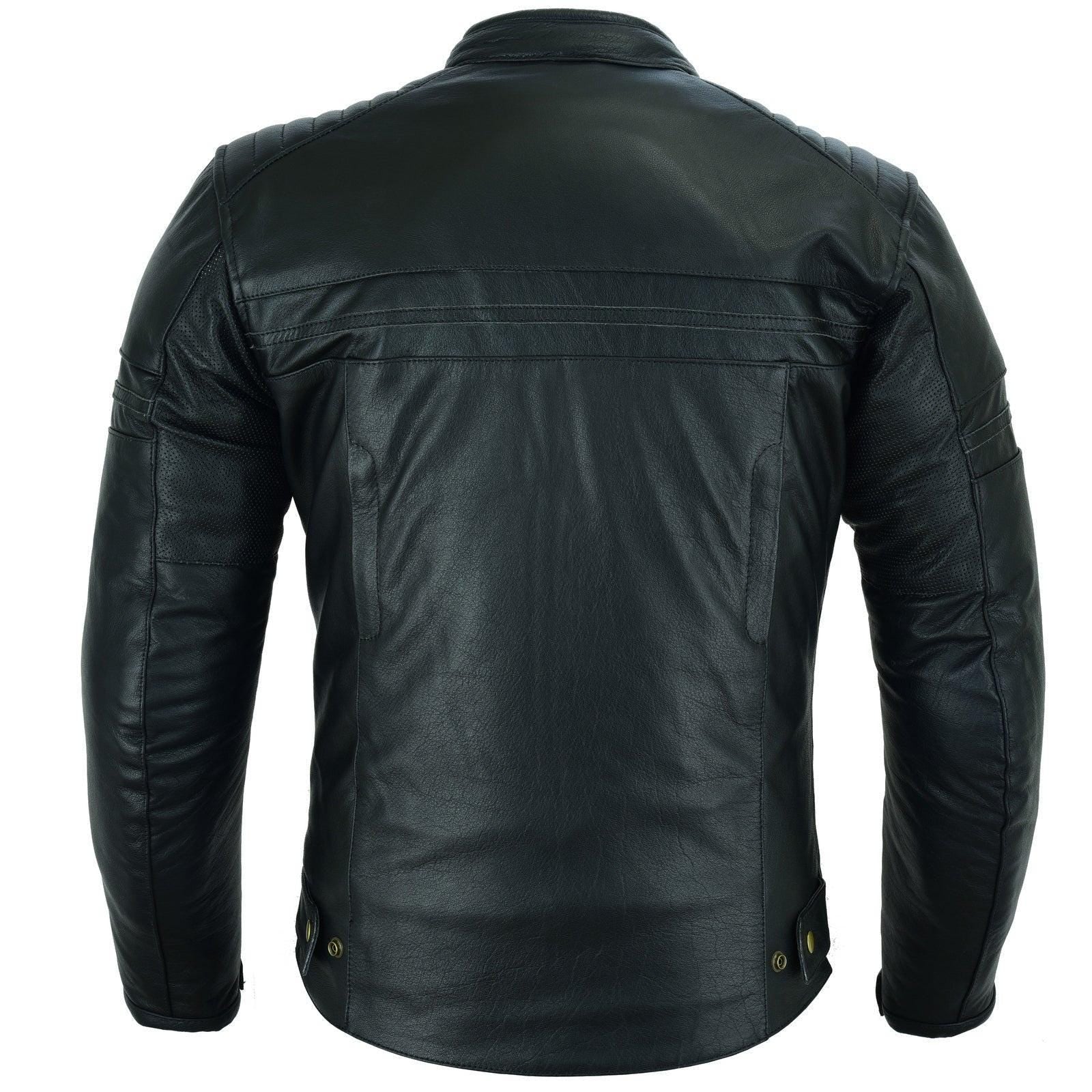 Handmade CE Armored Cafe Racer Leather Jacket: Vintage Motorcycle Style