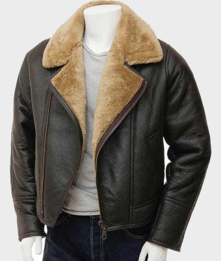 Quilted Jacket for Men - Maier's Stylish Sheep Leather Faux Fur Lined Jacket