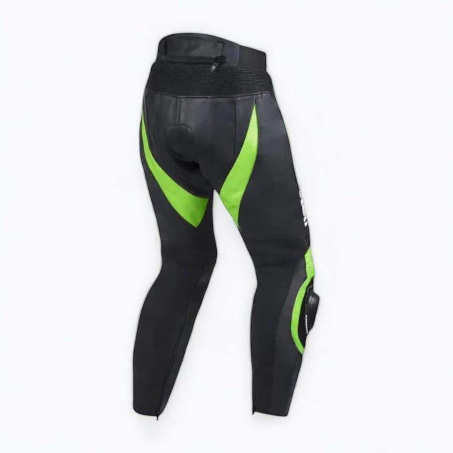 Kawasaki Racing Leather Pants: MotoGP Biker Trousers with Protective Gear