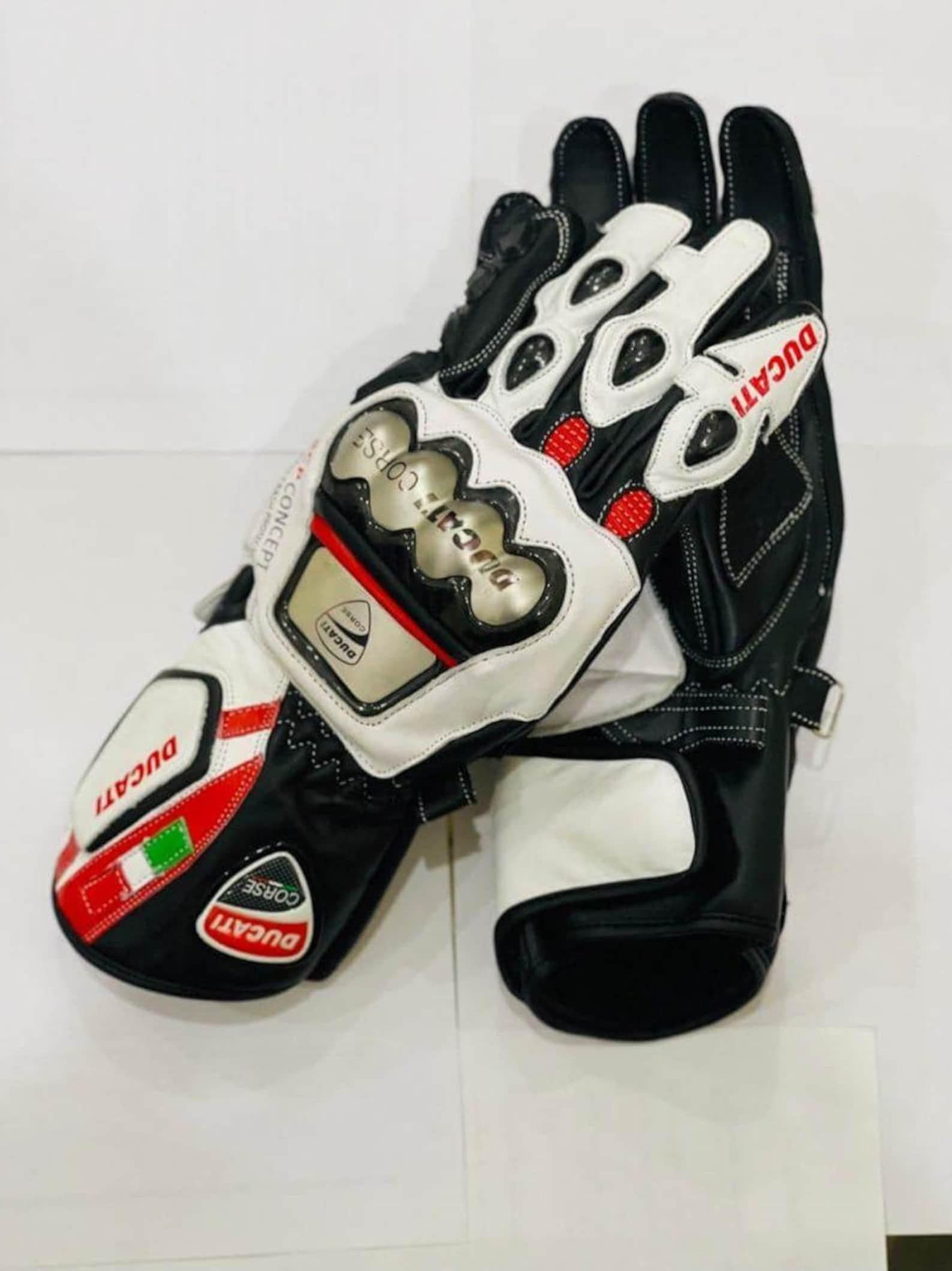 Ducati MotoGP Racing Gloves: Cowhide Leather Motorcycle Gloves