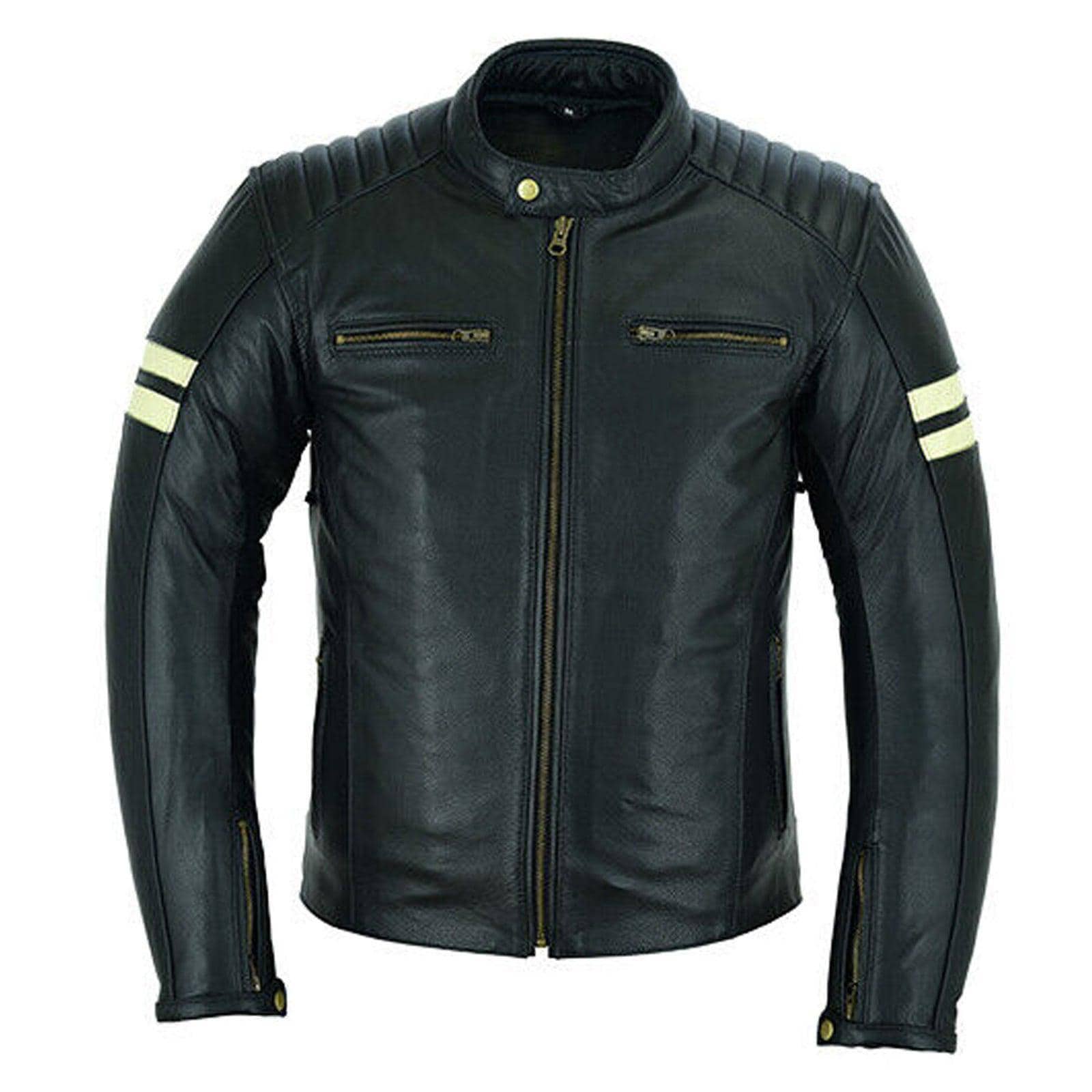 Handmade CE Armored Cafe Racer Leather Jacket: Vintage Biker Jacket