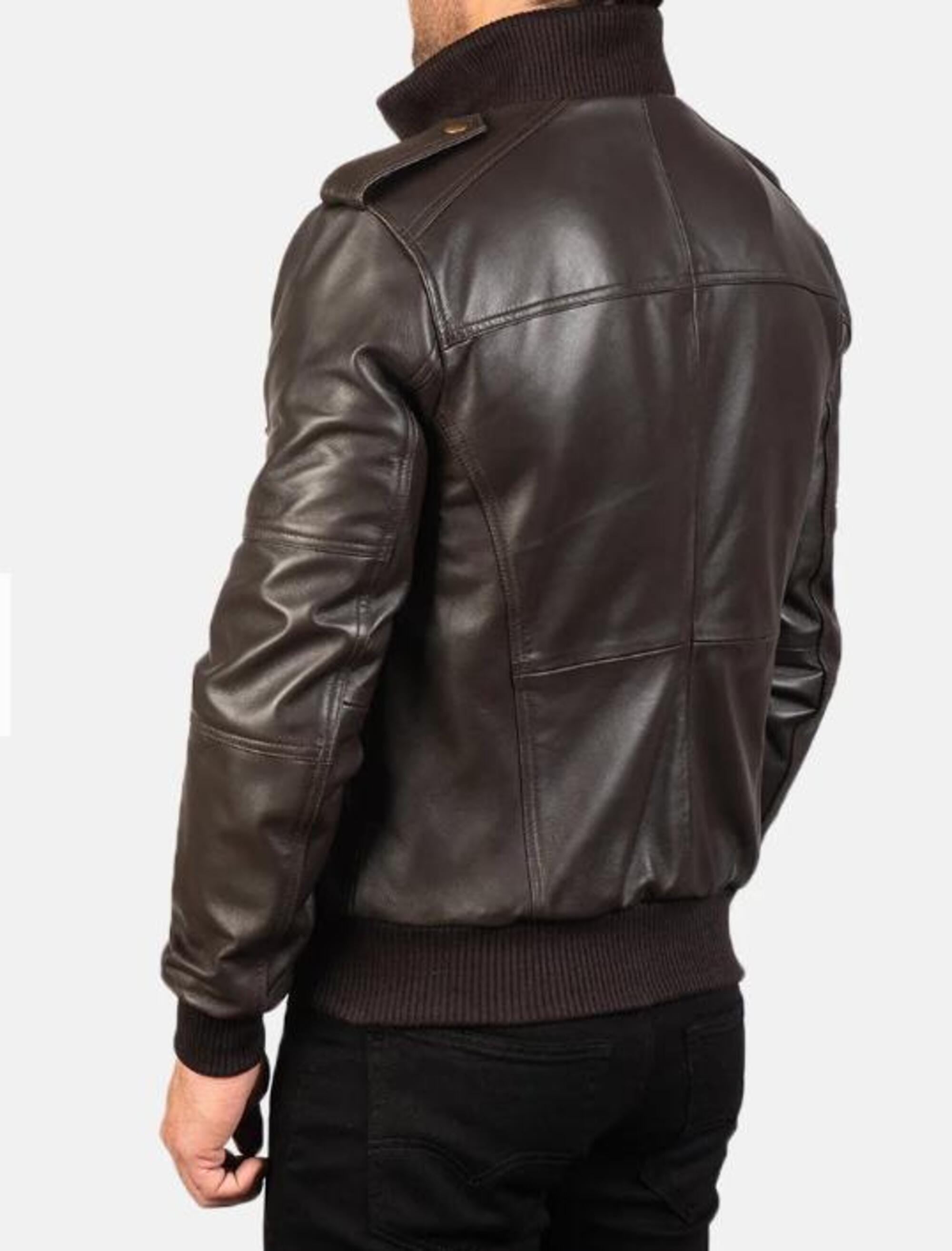 Men's Black Sheep Leather Biker Jacket - Vintage Erdem Style