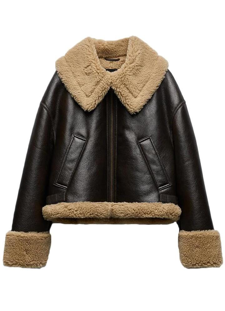 Handmade Quilted Sheepskin Coat: Faux Fur Lined Winter Wear
