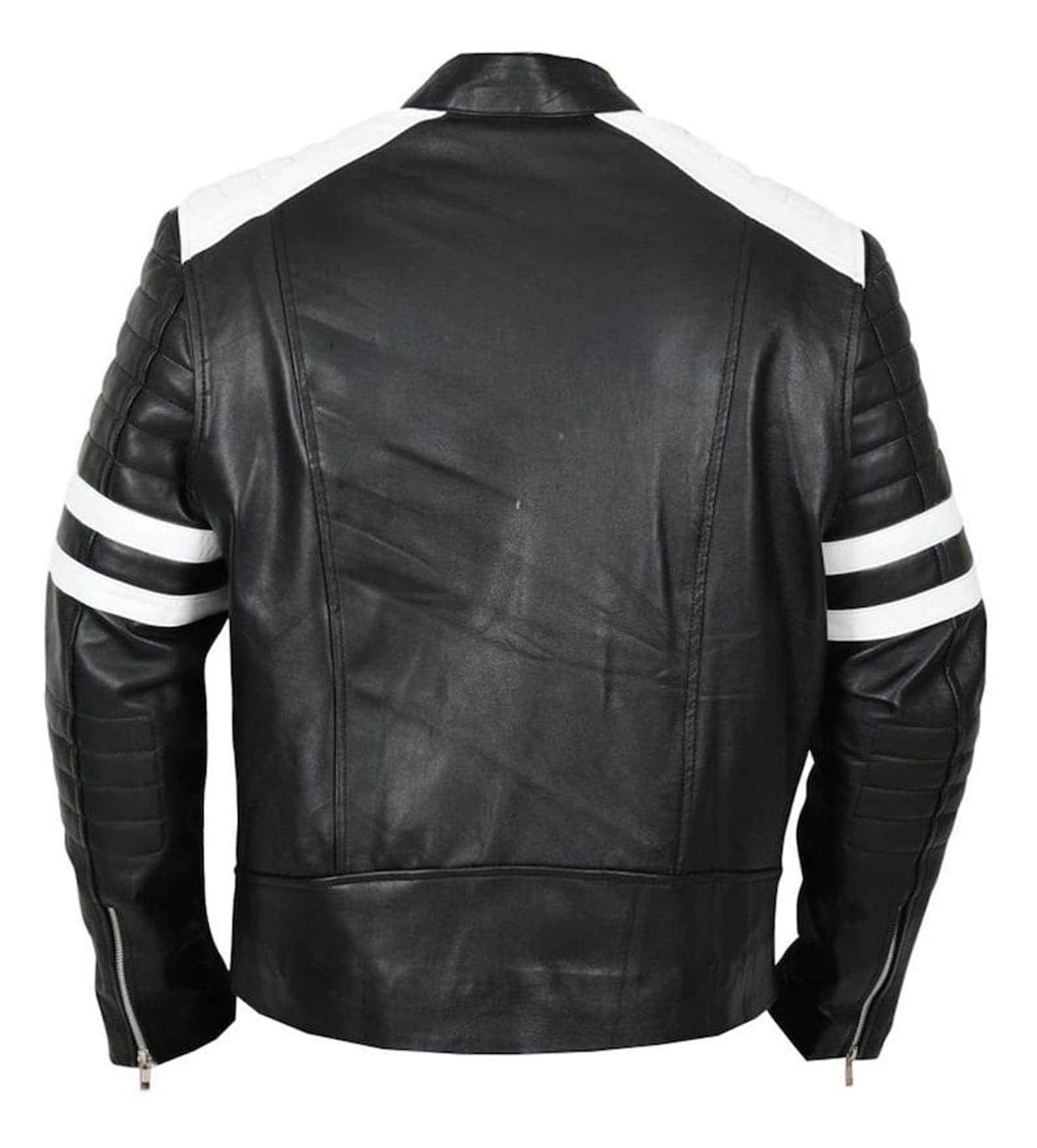Handmade Black Leather Cafe Racer Jacket: Dave Franco Inspired Biker Coat