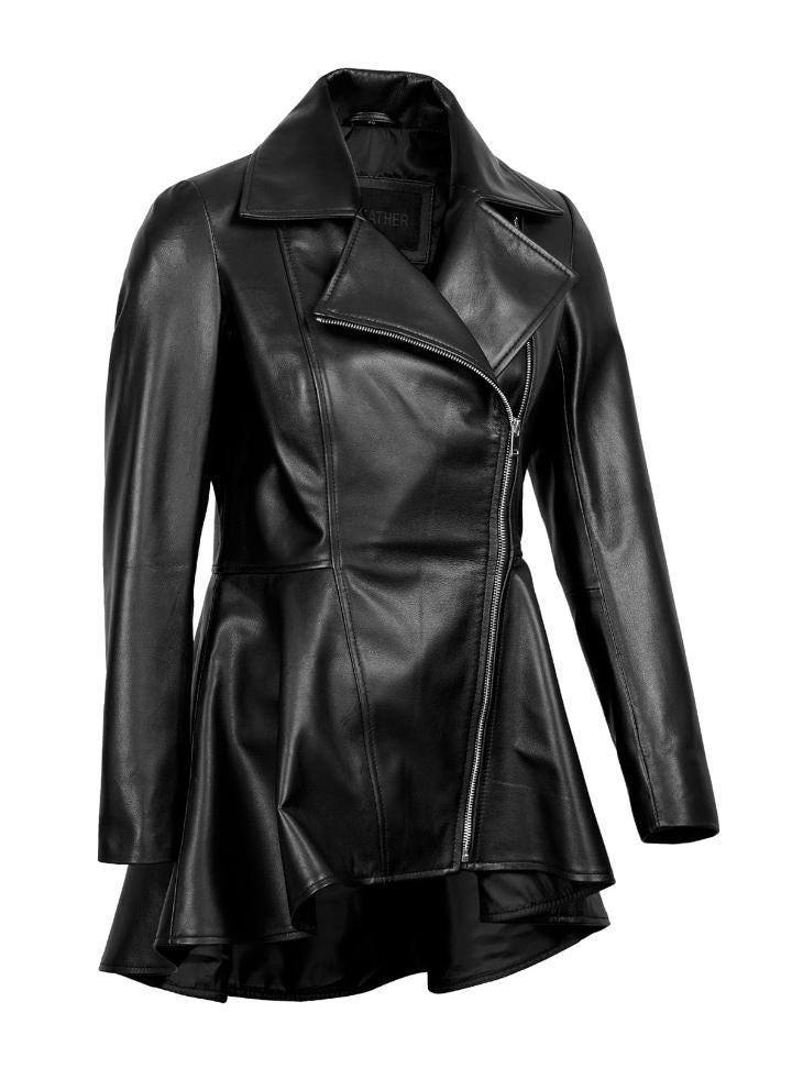Transitional Weather Overcoat for Women - Maier's Stylish Handmade Sheepskin Leather in Vintage Style