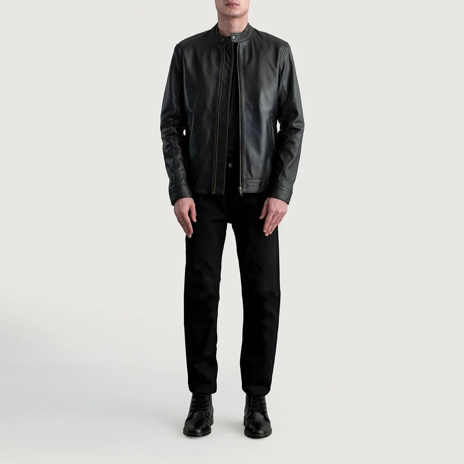 Handmade Black Sheep Leather Biker Jacket - Erdem Style Bomber