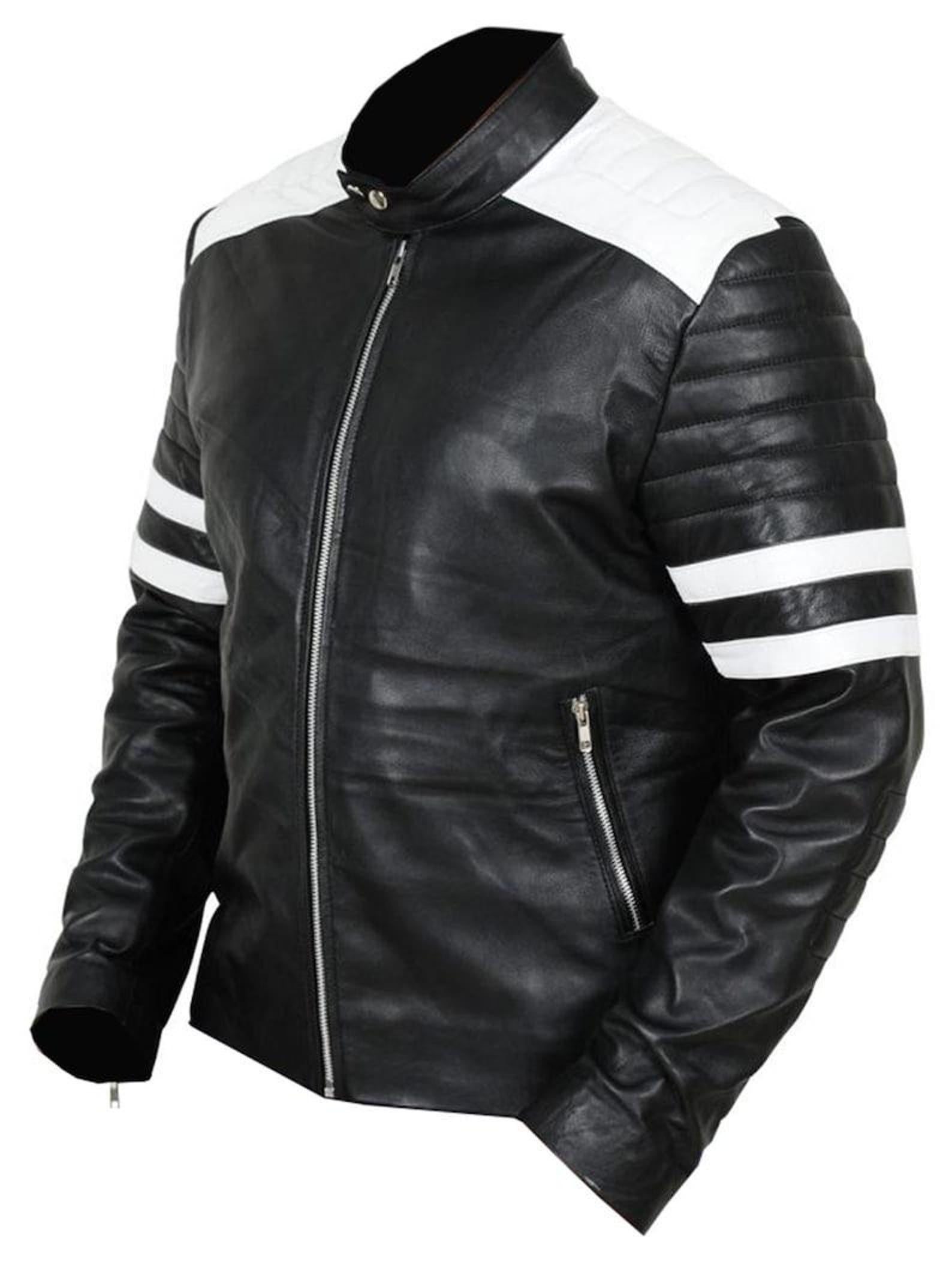 Handmade Black Leather Cafe Racer Jacket: Dave Franco Inspired Biker Coat