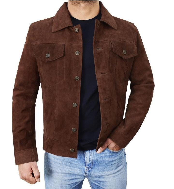 Men's Suede Bomber Jacket: Maier's Style Handmade Leather