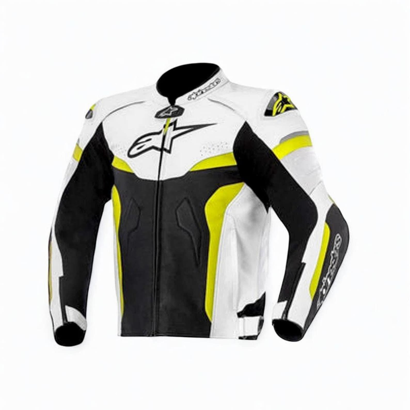Handmade Cowhide Leather Motorcycle Jacket: Alpinestars Biker Racing