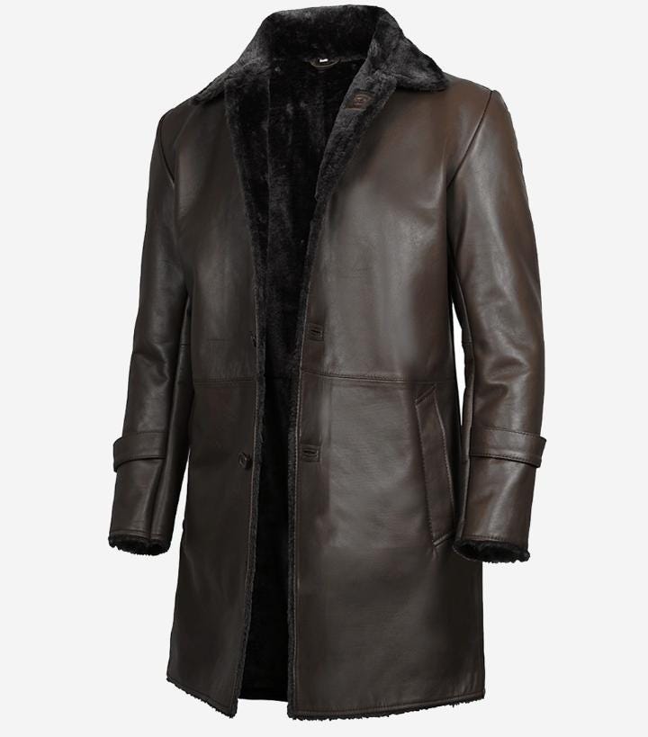 Handmade Sheepskin Leather Duster Coat: Gothic Matrix Style Trench
