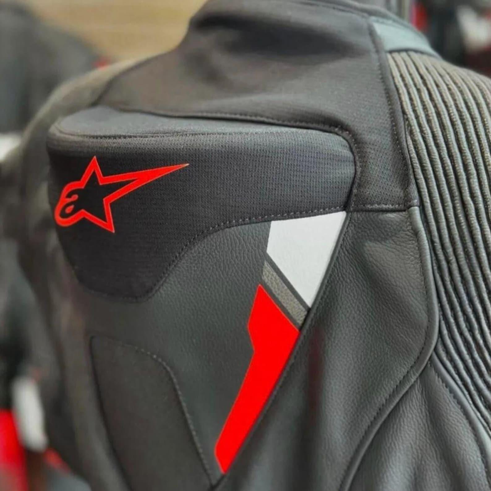 Handmade Black Leather Biker Jacket: Alpinestars-Inspired Motorcycle Jacket