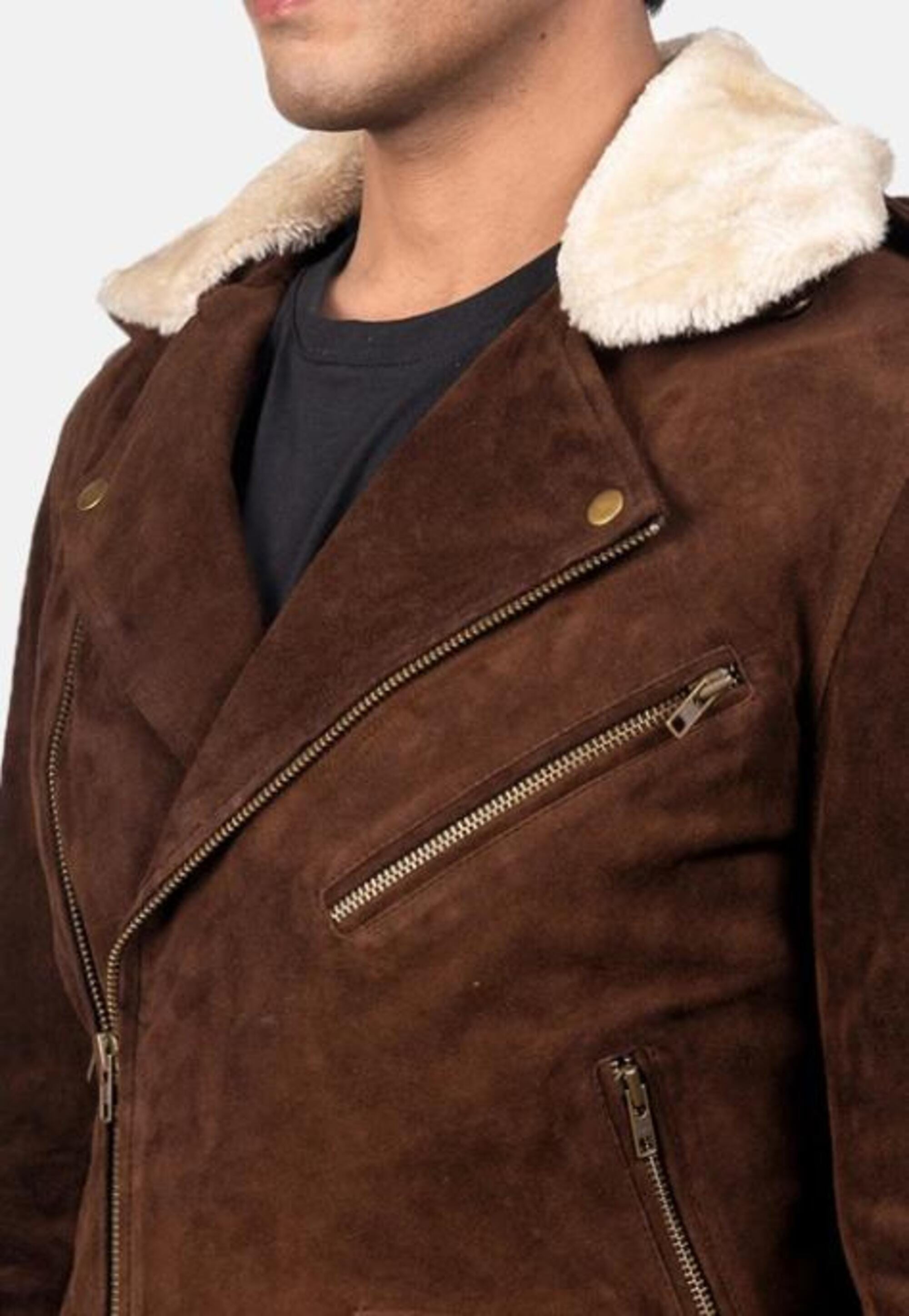 Men's Suede Leather Bomber Jacket: Erdem Style - Handmade