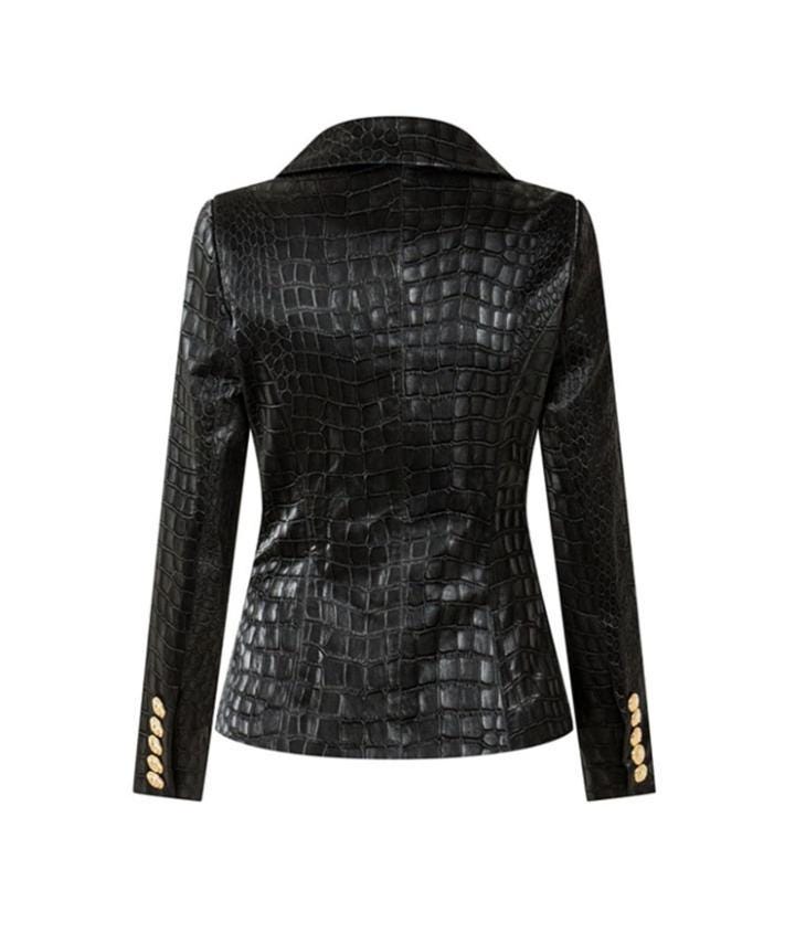 Quilted Black Cow Leather Biker Jacket: Fitted Women's Design