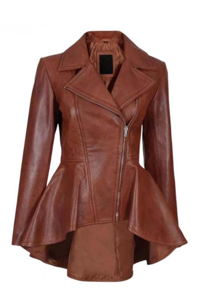 Transitional Weather Overcoat for Women - Maier's Stylish Handmade Sheepskin Leather in Vintage Style