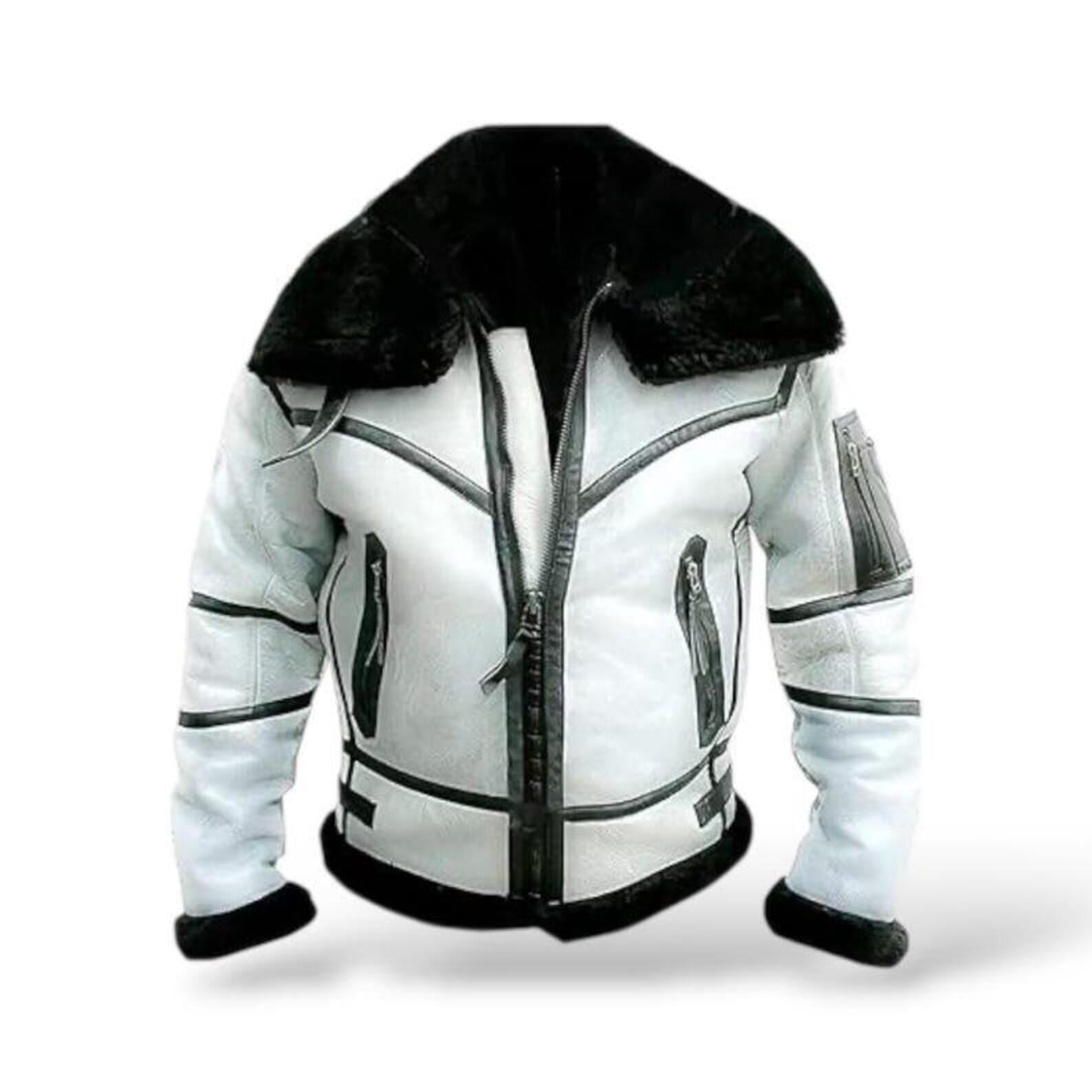 Handmade Sheepskin Leather B3 Bomber Jacket: Vintage RAF Aviator Coat