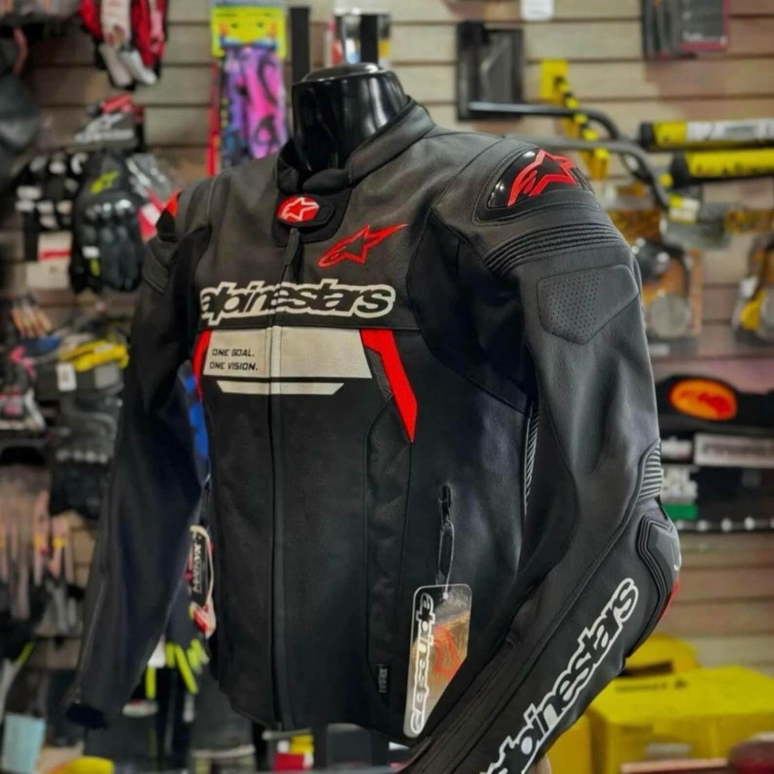 Handmade Black Leather Biker Jacket: Alpinestars-Inspired Motorcycle Jacket
