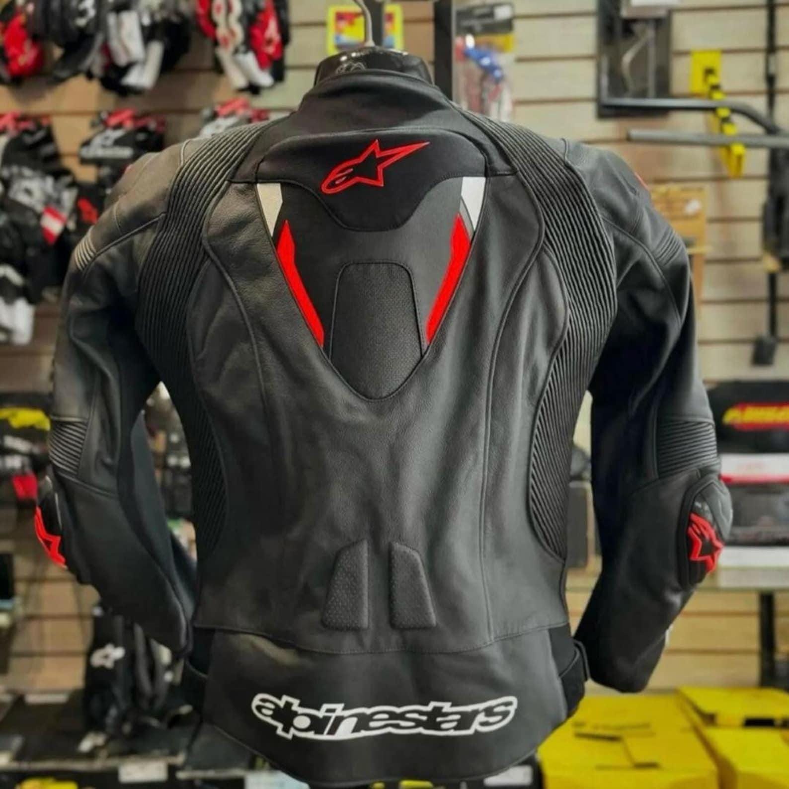 Handmade Black Leather Biker Jacket: Alpinestars-Inspired Motorcycle Jacket