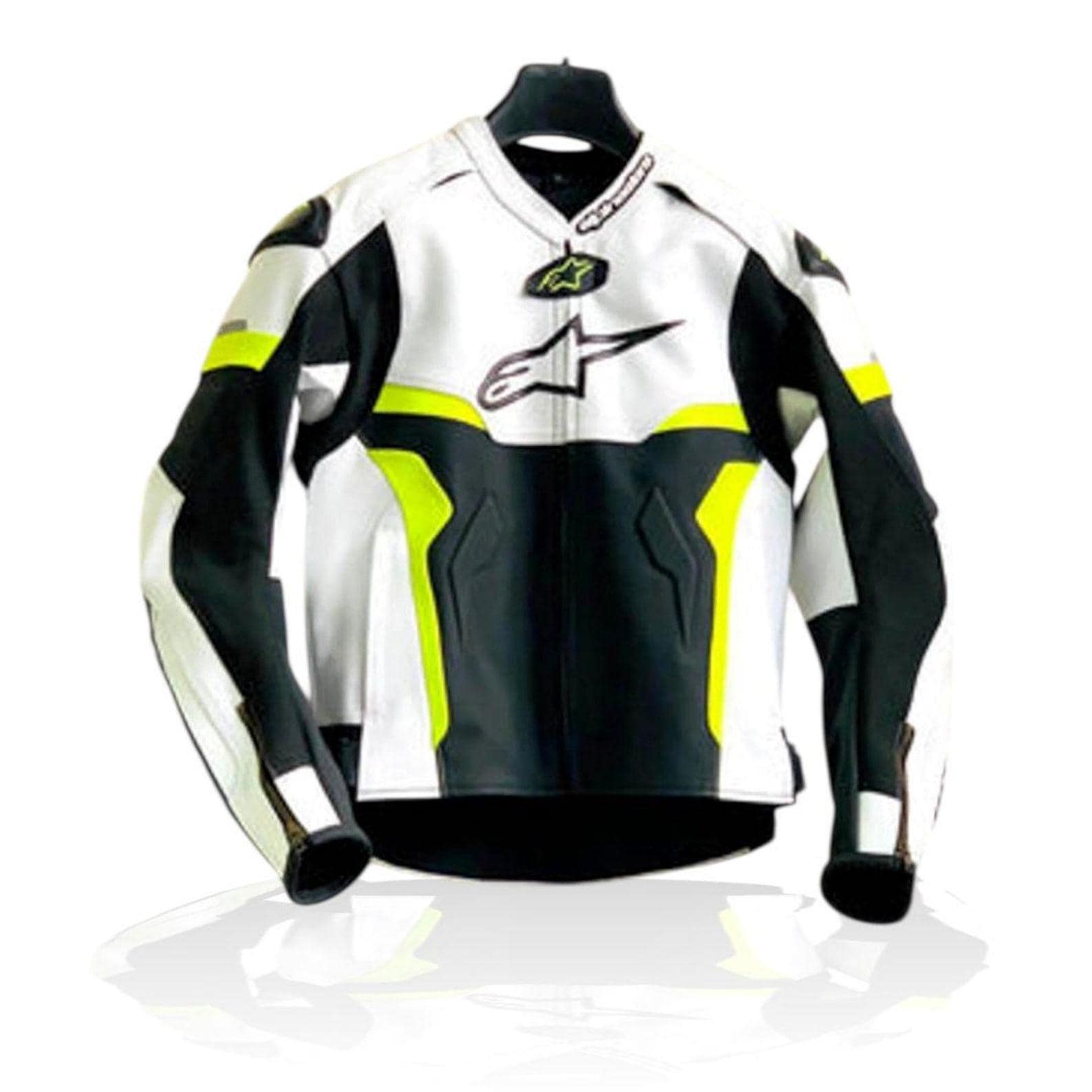 Handmade Cowhide Leather Motorcycle Jacket: Alpinestars Biker Racing