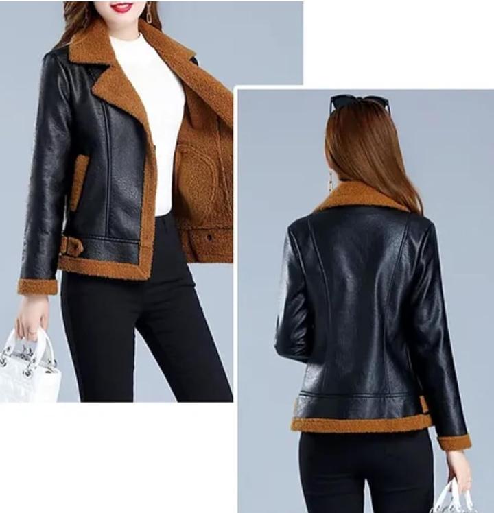 Women Quilted Sheepskin Handmade Jacket - Erdem Stylish Sherpa Fur Lining Jacket