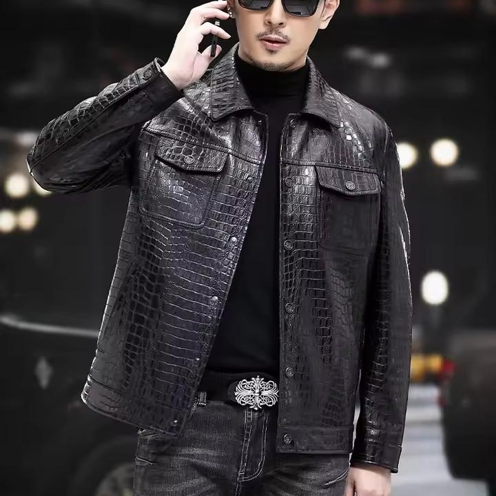 Black Quilted Cow Leather Trucker Jacket - Maier's Handmade Design