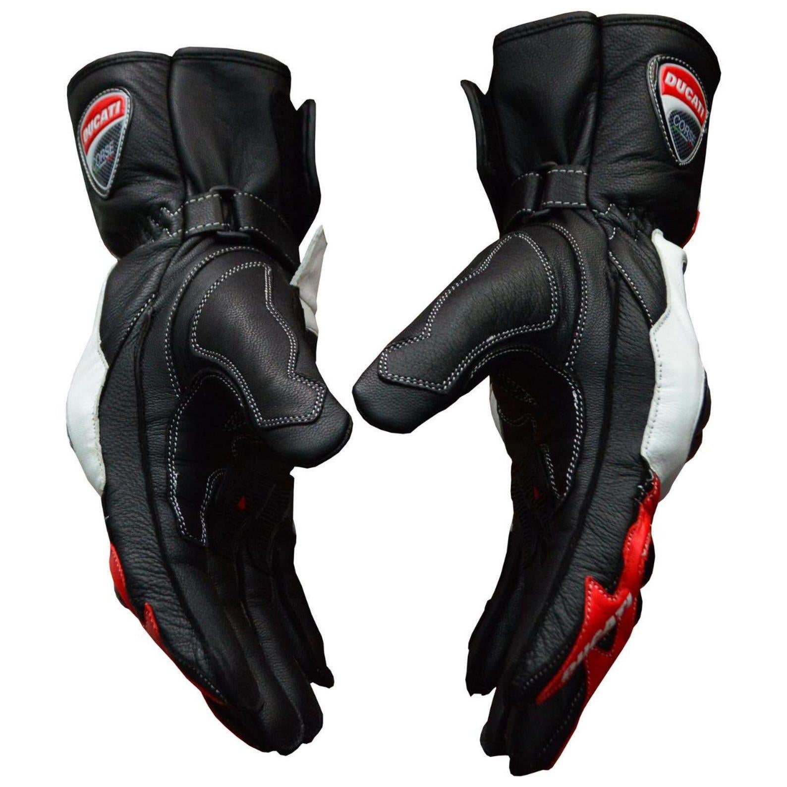 Ducati MotoGP Racing Gloves: Cowhide Leather Motorcycle Gloves