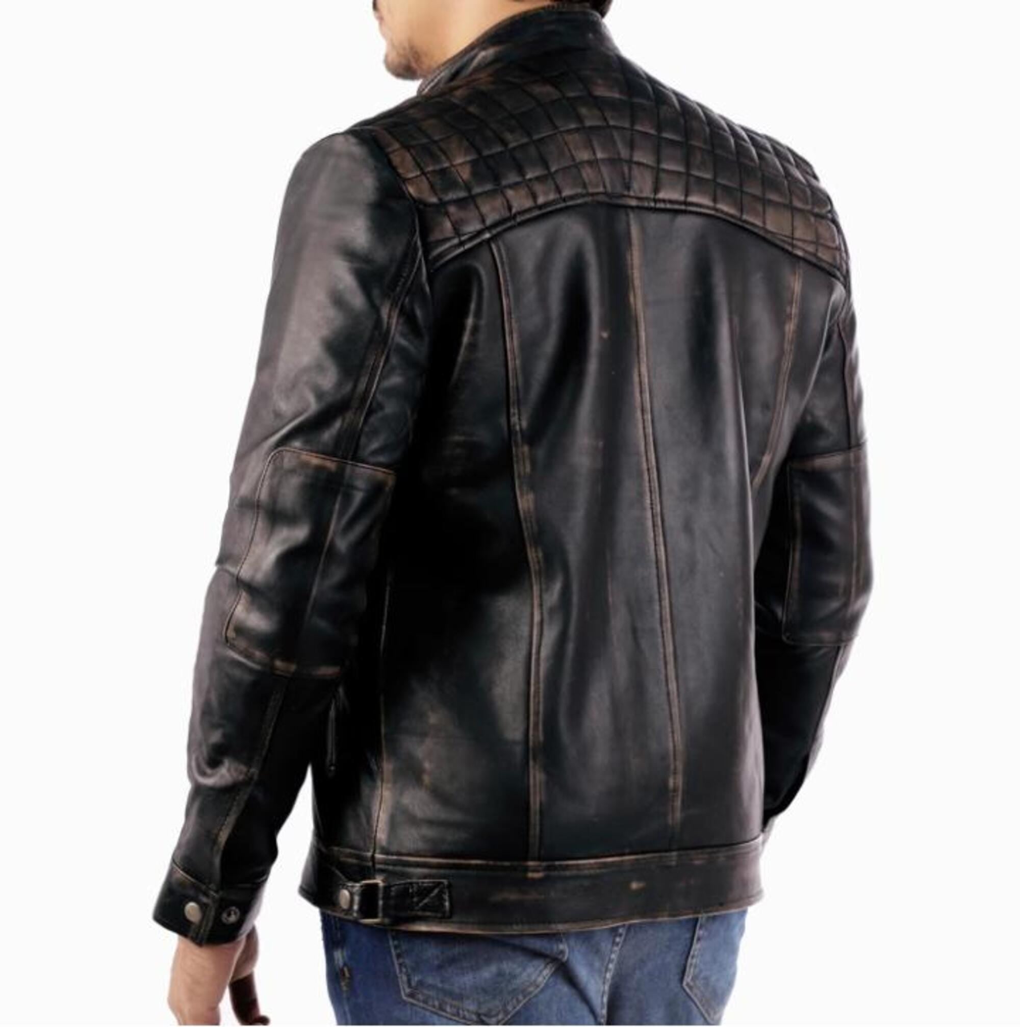 Men’s Classic Handmade Genuine Leather Bomber Jacket - Erdem Vintage Style Outerwear with Pockets