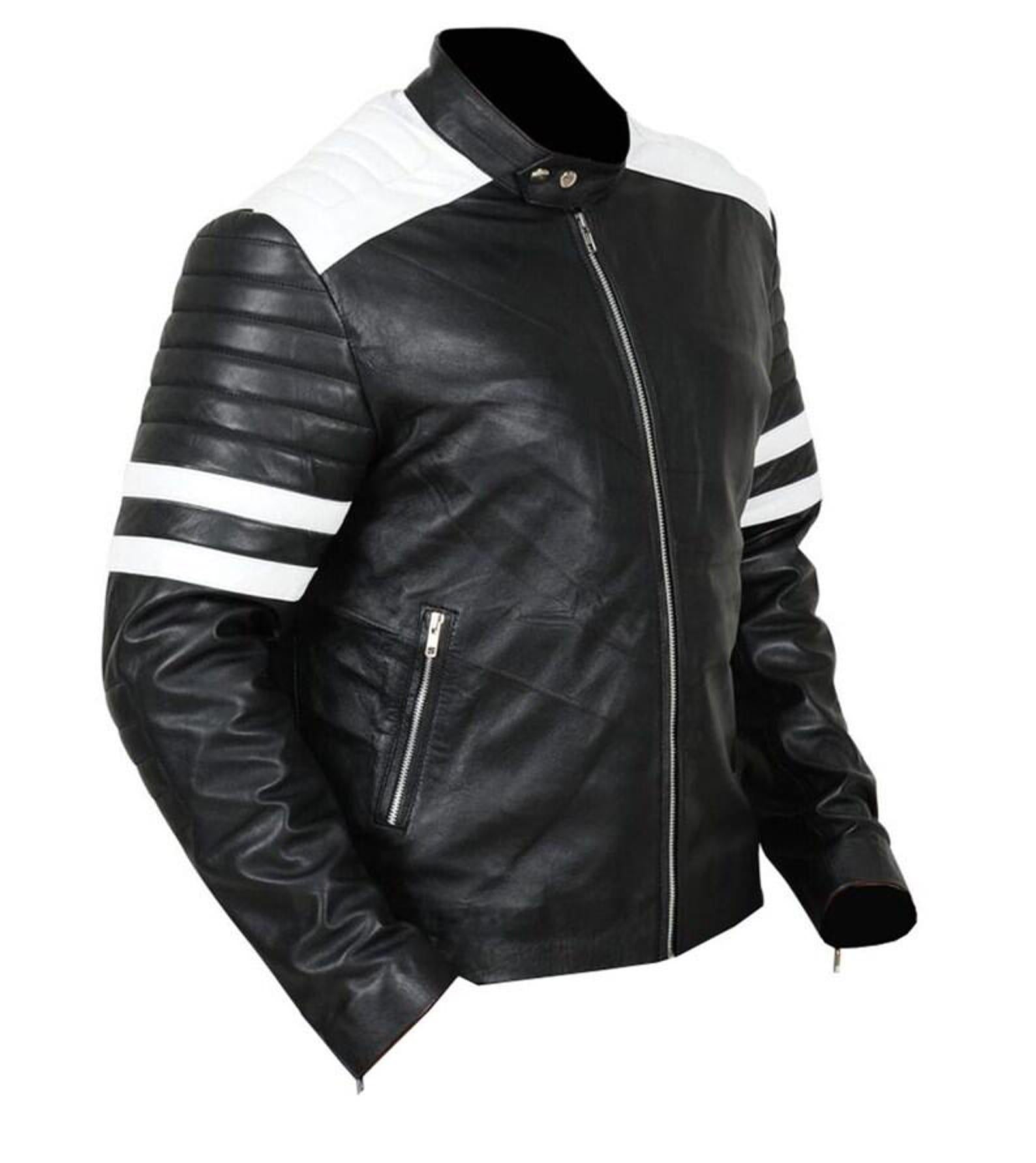 Handmade Black Leather Cafe Racer Jacket: Dave Franco Inspired Biker Coat