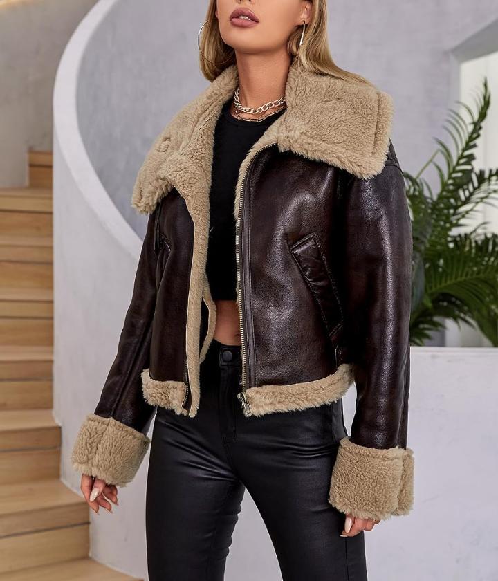 Handmade Quilted Sheepskin Coat: Faux Fur Lined Winter Wear