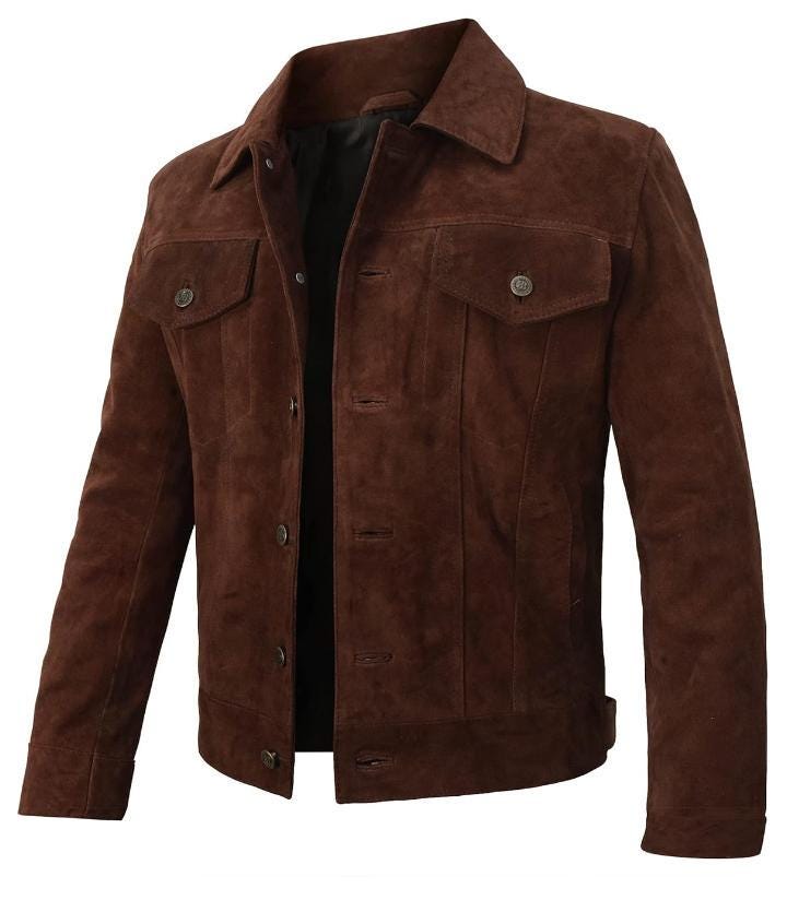 Men's Suede Bomber Jacket: Maier's Style Handmade Leather