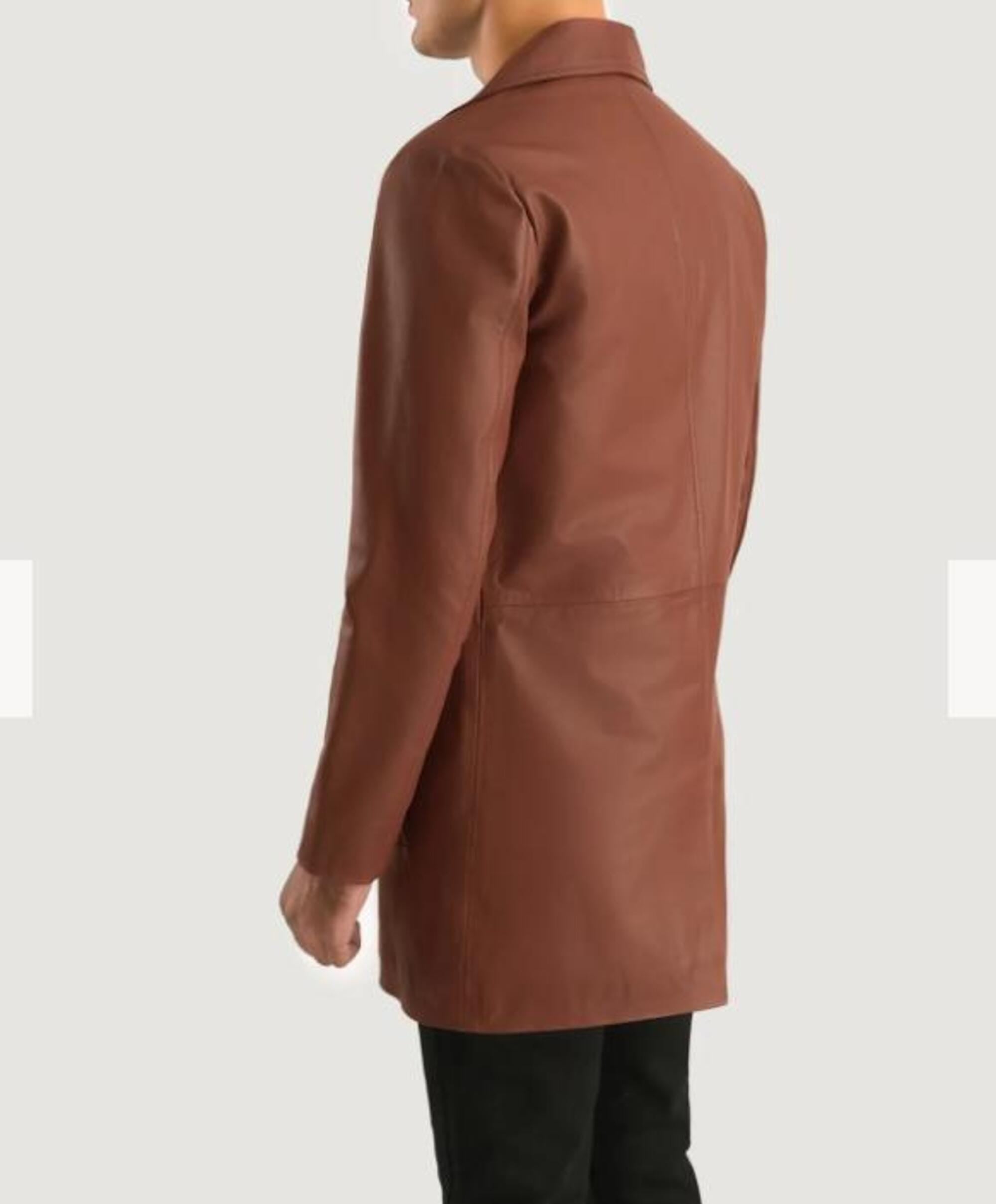 Handmade Black Sheepskin Longcoat for Men - Erdem Modern Versatile Longcoat