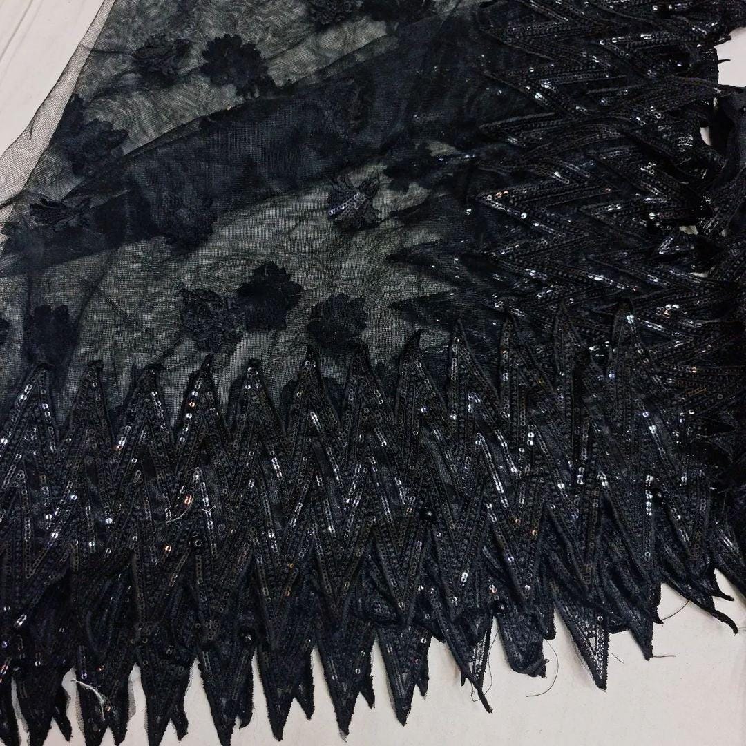 Black Embroidered Net Gown | Pakistani Maxi Dress with Dupatta