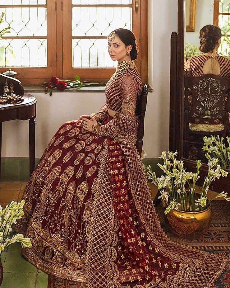 Luxury Maroon Bridal Lehenga with Heavy Embroidery