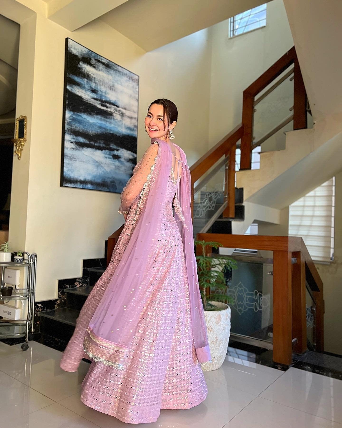 Faiza Saqlain Pink Bridal Dress | Embroidered Chiffon Maxi | Pakistani Wedding Outfit