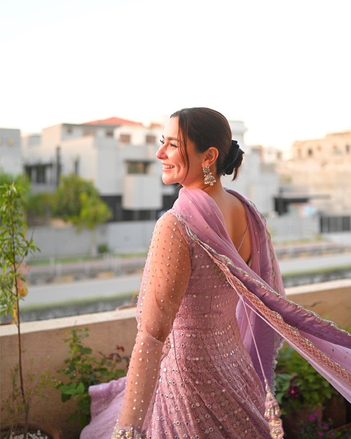 Faiza Saqlain Pink Bridal Dress | Embroidered Chiffon Maxi | Pakistani Wedding Outfit