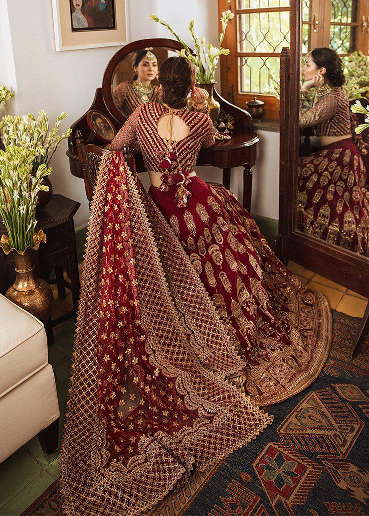 Luxury Maroon Bridal Lehenga with Heavy Embroidery