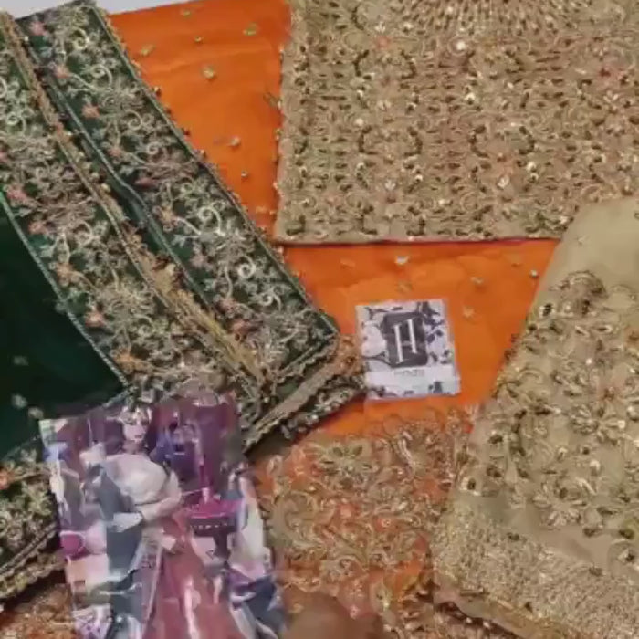 Rust Embroidered Lehenga with Green Dupatta | Pakistani Bridal Outfit