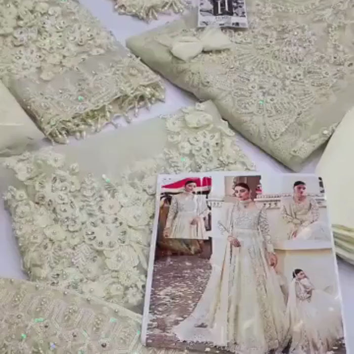 Luxury Ivory Bridal Gown with Heavy Embroidery