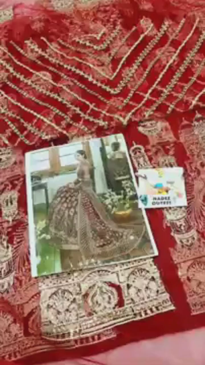 Luxury Maroon Bridal Lehenga with Heavy Embroidery